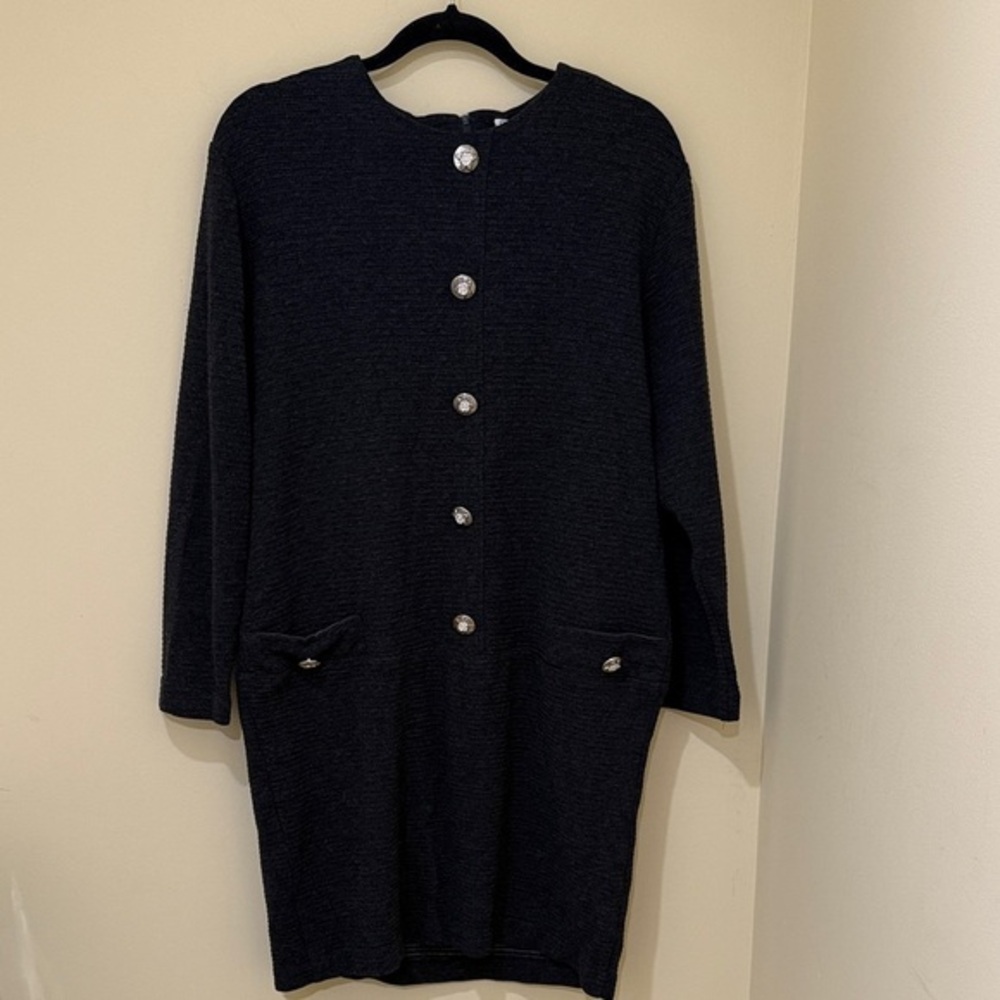 Sheri Martin Vintage Classic Gray Long Sleeve women’s Dress Size 14 loose fits